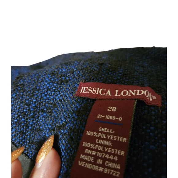 Jessica London Textured Blue Jacket - Picture 4 of 4